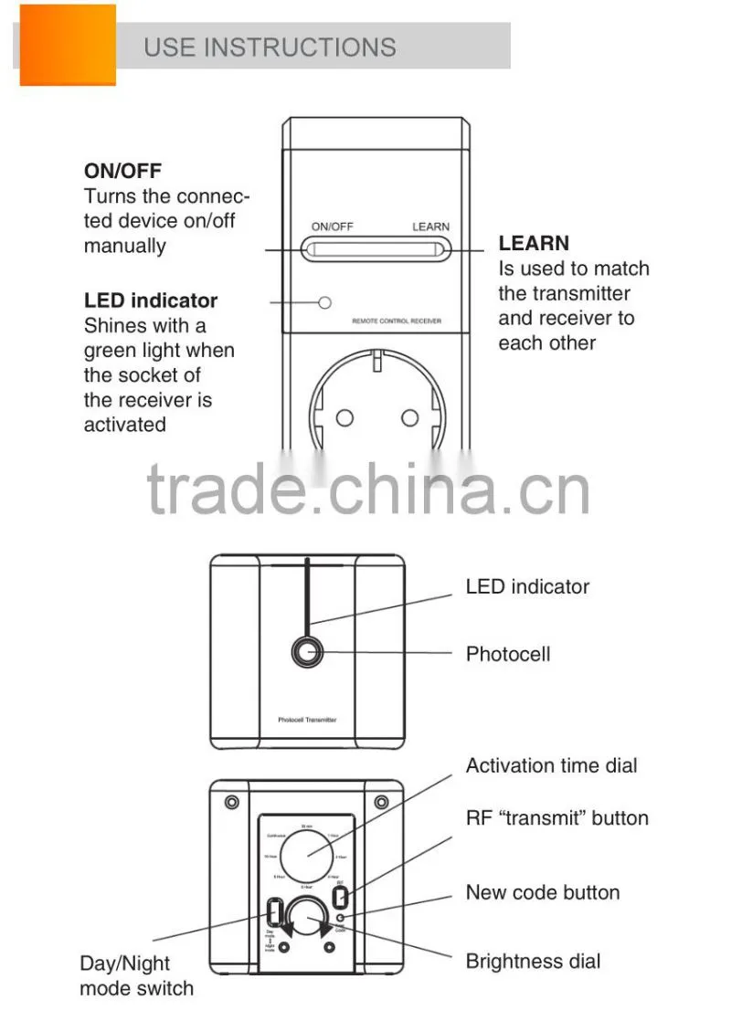 press button ir lamp wireless remote control switch plug