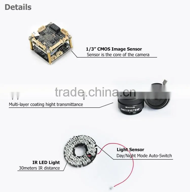 IP camera bullet waterproof outdoor 3 megapixel night vision camera