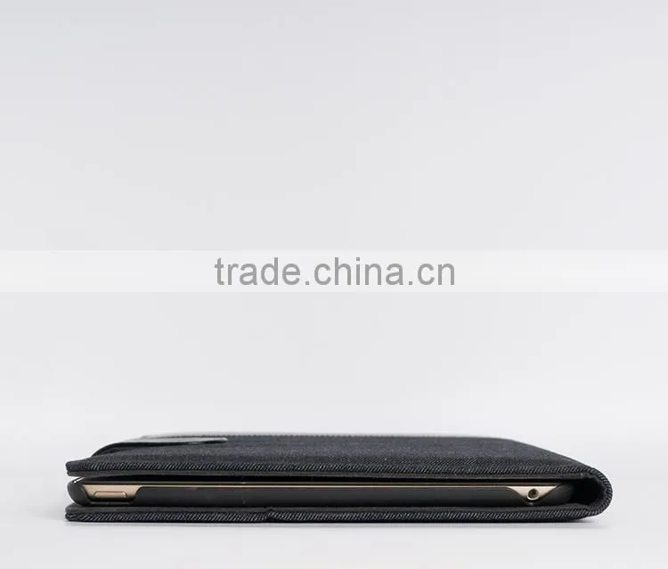 Blue jean & genuine leather protective cover case tablet