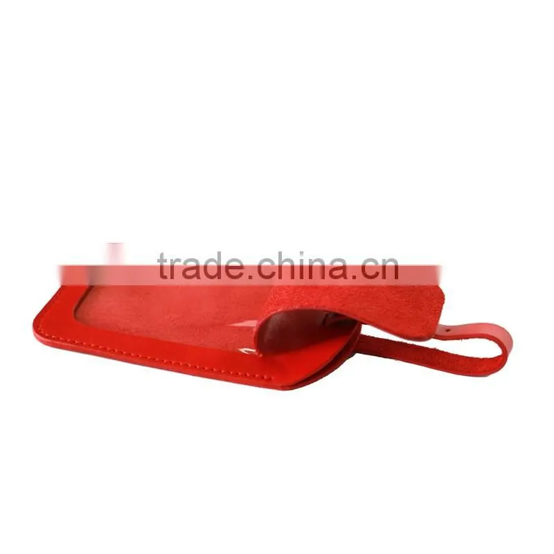 Factory portable genuine cow leather lugguge tag