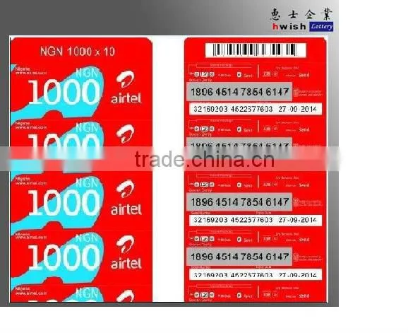 Prepaid scratch cards manufacturer