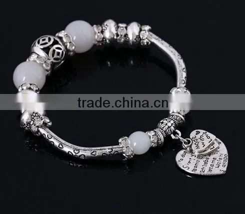 TOP BEST SELLING wholesale elegant DIY heart bead bracelet/