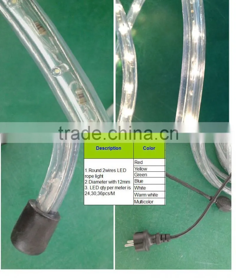 wholesale 2 wire 12v led waterproof rope light