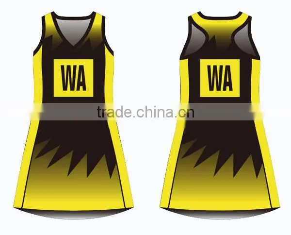 popular cheap wholesale full sublimation printing team netball dress