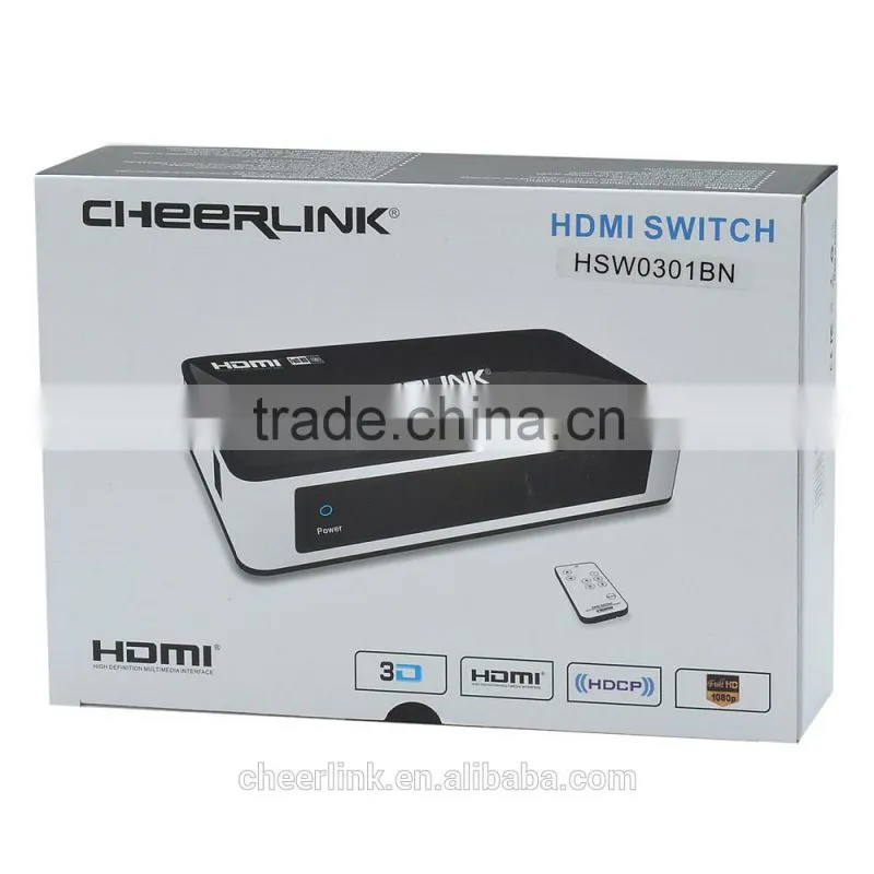 3x1 hdmi switch 301 hdmi v1.4 with ultra hd 2160p and 3d / remote control -black
