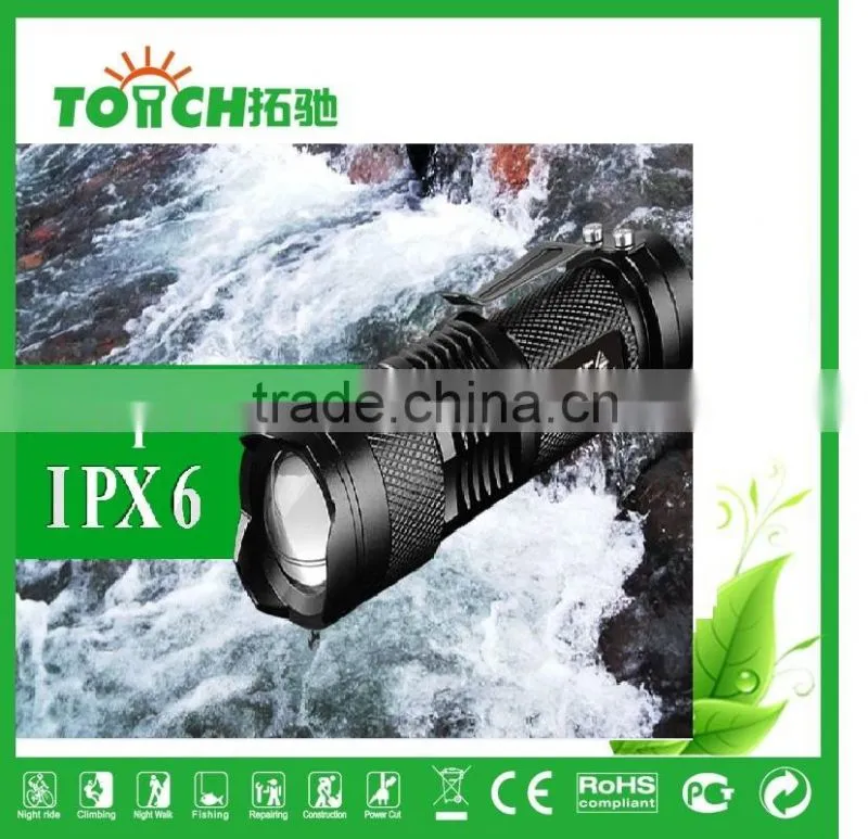 super Mini led flashlight zoomable 3 Modes LED flashlight 5W cre e Q5 super waterproof For AA/14500 battary mini torch light