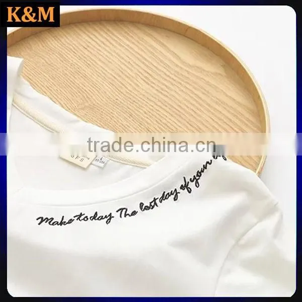 embroidered t shirt 180g casual t shirt v neck t shirt