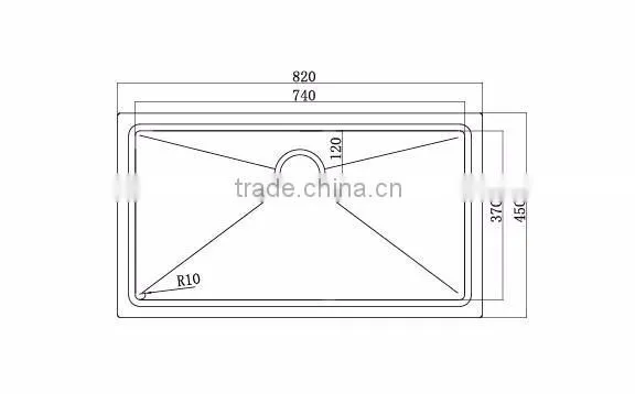 2015 Cheap Functional Undermount SUS 304 Single Bow Sink for Kitchen