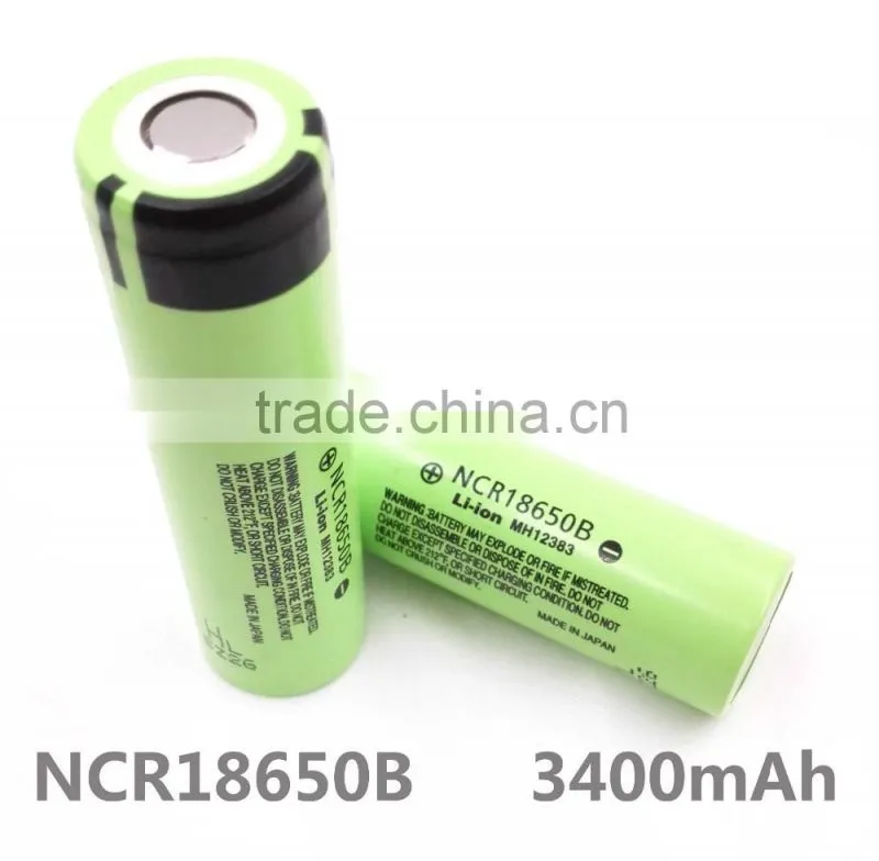 3400mAh NCR18650B 3.7V high capacity rechargeable Li-ion battery with high quality and good price