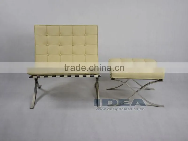 DC2001 Replica Mies Van Der Rohe Barcelona Ottoman Cream White