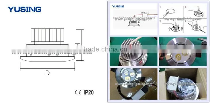 East Europe Hot Sale Aluminum CE EMC high power led lux down light 3W