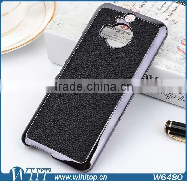 Wholesale China Supplier Case for HTC M9 Plus, for HTC M9 Plus Case Slim Leather Chrome Cover