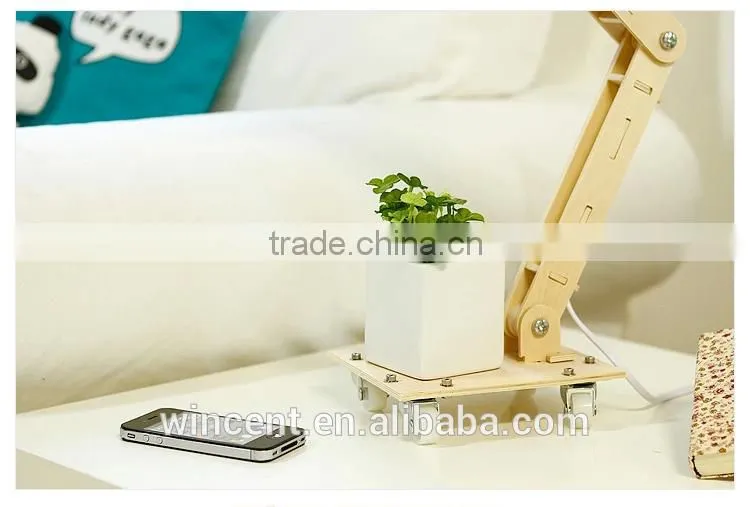 Drawing Handmade Wood Assembly Table Lamp