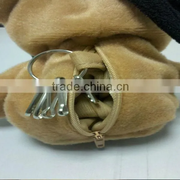 3D Face Transformation Unstuffed Animal Plush Key Bag For Kids