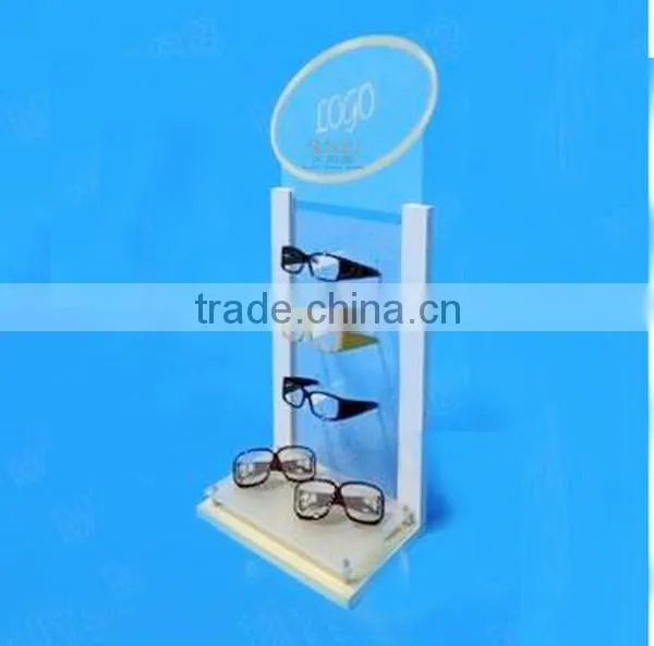 Professional manufacture Fashion Wooden floor standing Fashion Clear Acrylic Sunglasses Display Racks