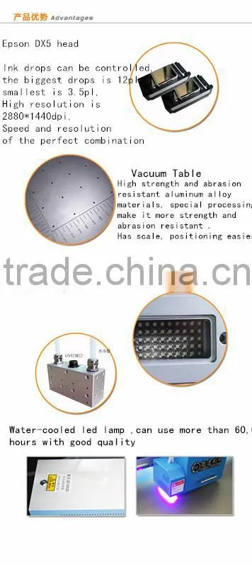 2880*1440 high resolution and speed digital flatbed glass printer