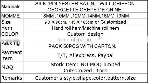 High Quality Satin Polyester Scarf