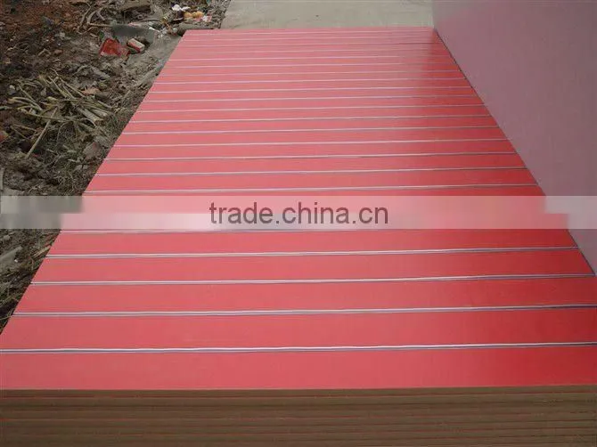 17mm 18mm melamine paper laminated slotted MDF board