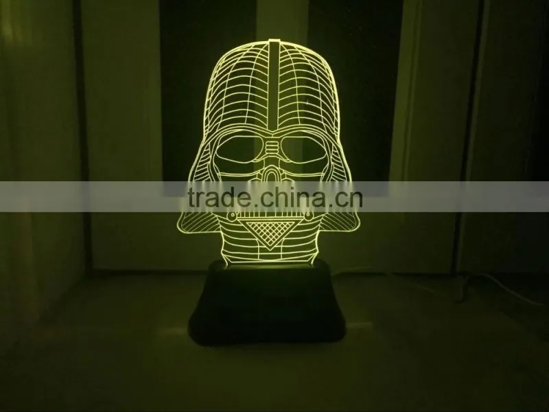 3D Handmade Acrylic Lamp Bulbing Light Skull Color Changing USB Table Lamp for children