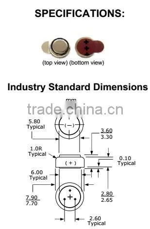 Freely offer samples A 312 hearing aid battery for medical devices