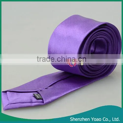 5 * 145cm Delicate Pure Color Ties Silk Dark Purple