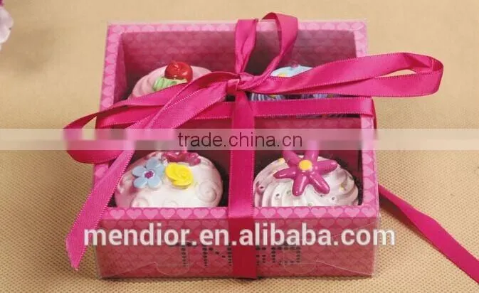 Mendior wholesale cupcake gift flower lip balm set fruit organic essence Christmas birthday gift 4pcs/set/box support OEM