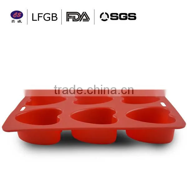 2014 wholesale new design heart shaped silicone cake mould with FDA/FLGB