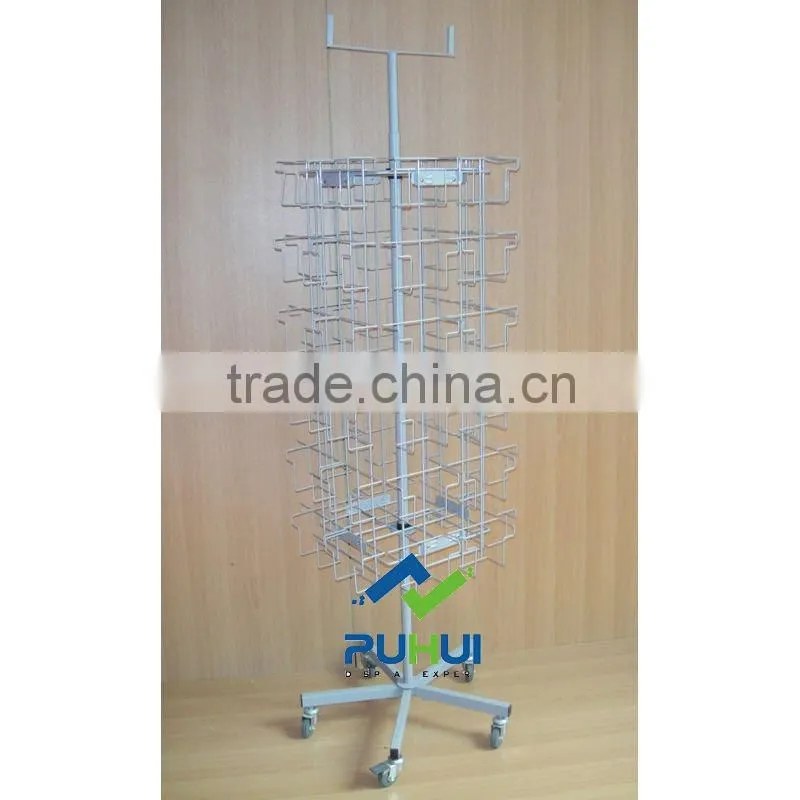 four sides wire pocket display rack
