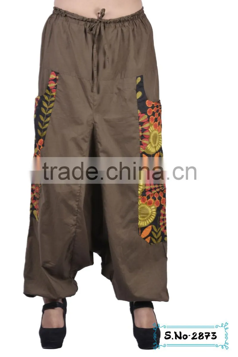 2873 Cotton Printed Pant Pockets Jaipur Smoke Dresses Beachwear palazzo pants