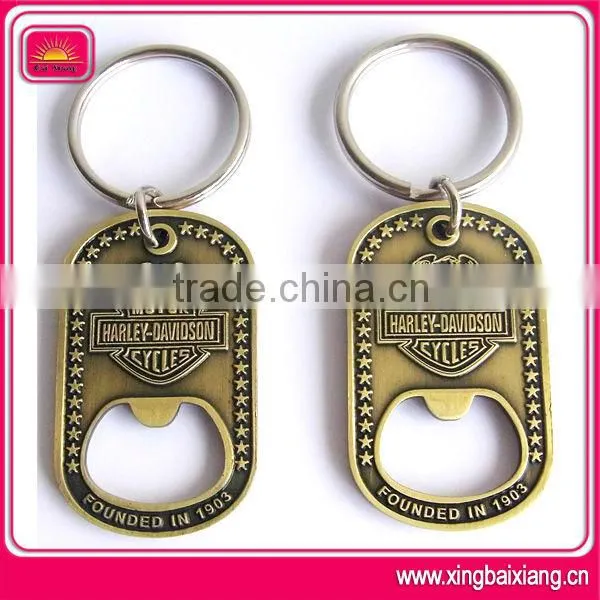 wholesale custom logo bottle opener 3d metal keyring