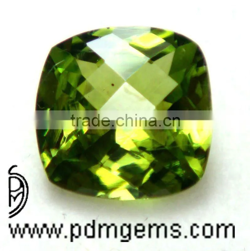 Peridot Cushion Checker Checkerboard Color Gemstone From Manufacturer