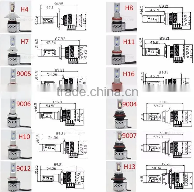 2016 New Auto Car Led Headlight H13, Hi/Low 6000lm G8 Car Led Headlight H13