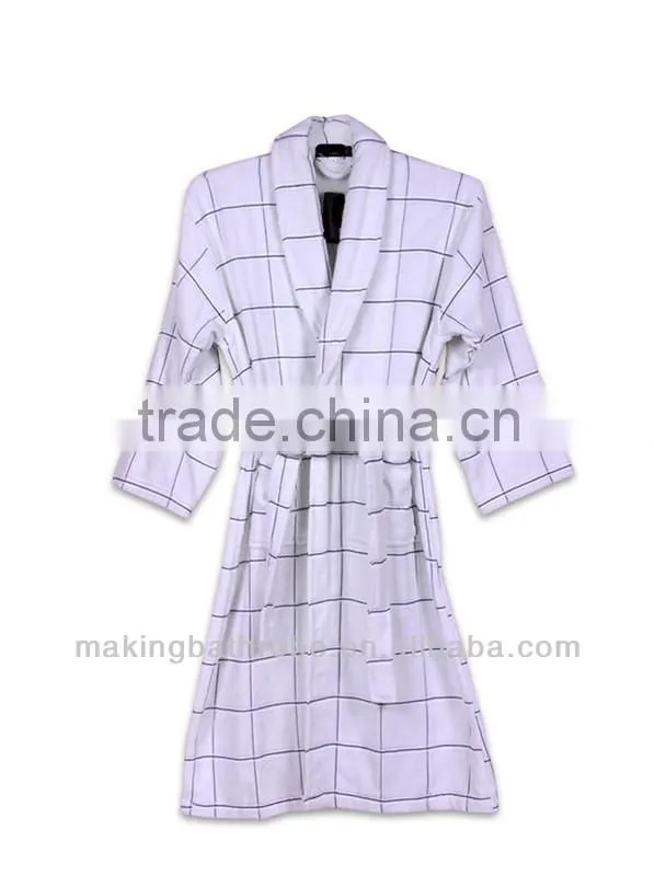 mens short micro terry cotton sauna bathrobe