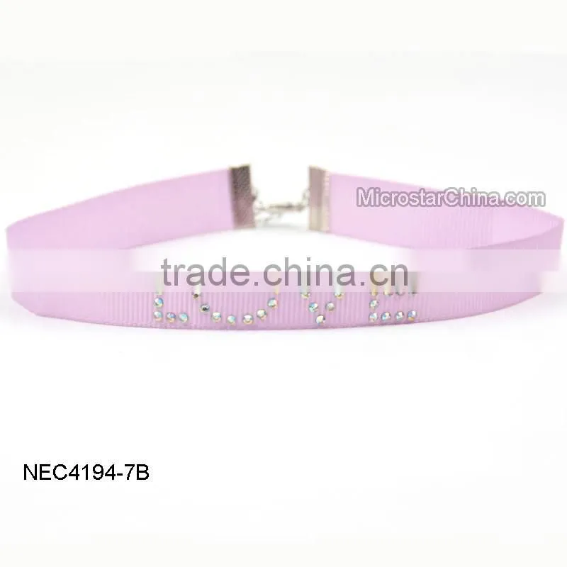 2016 New Design Hotsale Fashion Adjustable Ribbon Choker Necklace