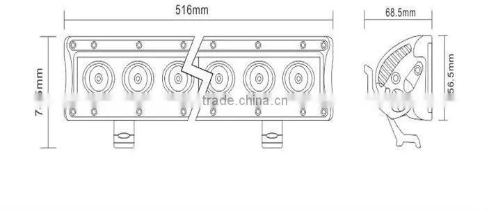 20" 60W CREE LED light bar Single Row IP67 9--32V wholsale 1year warranty led light bar CREE 20" led light bar