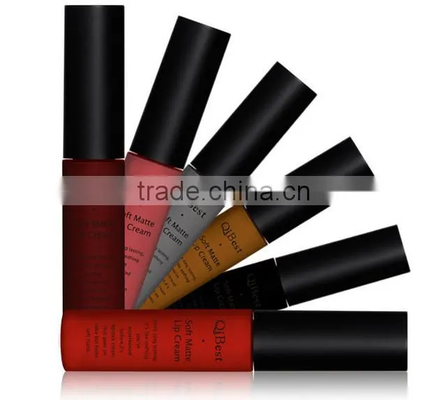 QIBEST 34color matte color longlasting lip gloss liquid lipstick cheap price