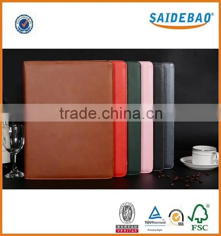 Dongguan factory direct Multi-function file folder with calculator, custom pu leather portfolio with MEMO pad