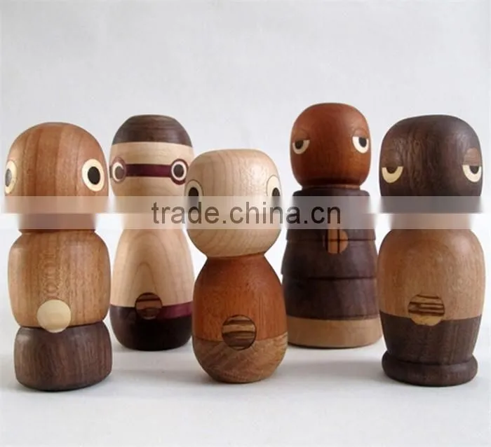 Handmade unfinished wooden toy peg doll