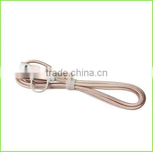 HUNDA Rose Gold Fast charging Braided mfi certified manufacturers 2 in 1 cable / PPID 139695-0109