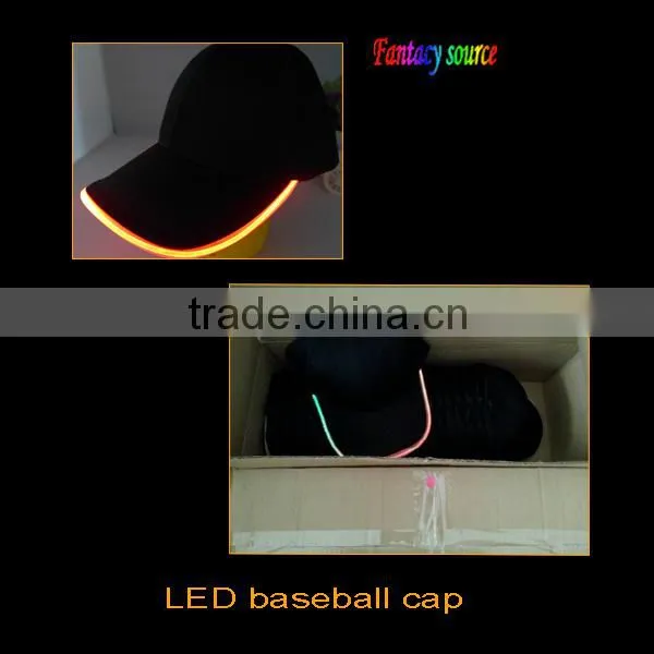 2016 wholesale led baseball cap,light up led cap hat with 100% cotton material