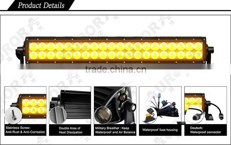 AURORA High Quality 50inch led off road light bar Amber Color