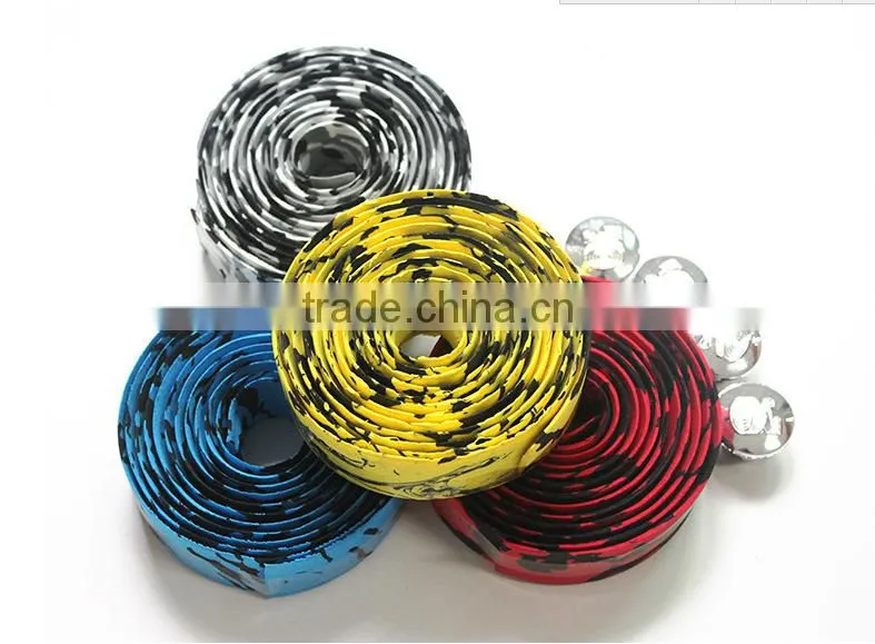 hot sale multicolor bicycle handlebar tape with handlebar plugs/Cycling Handle Belt