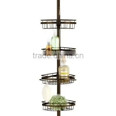 Aluminium tension pole caddy and Aluminium tension shower caddy and bathtub and Shower Tension Corner Caddy