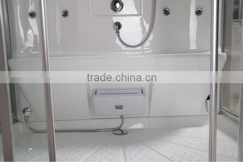 2016 hot design ETL and CE list black acrylic steam shower cabin combo with bathtub for 2 person