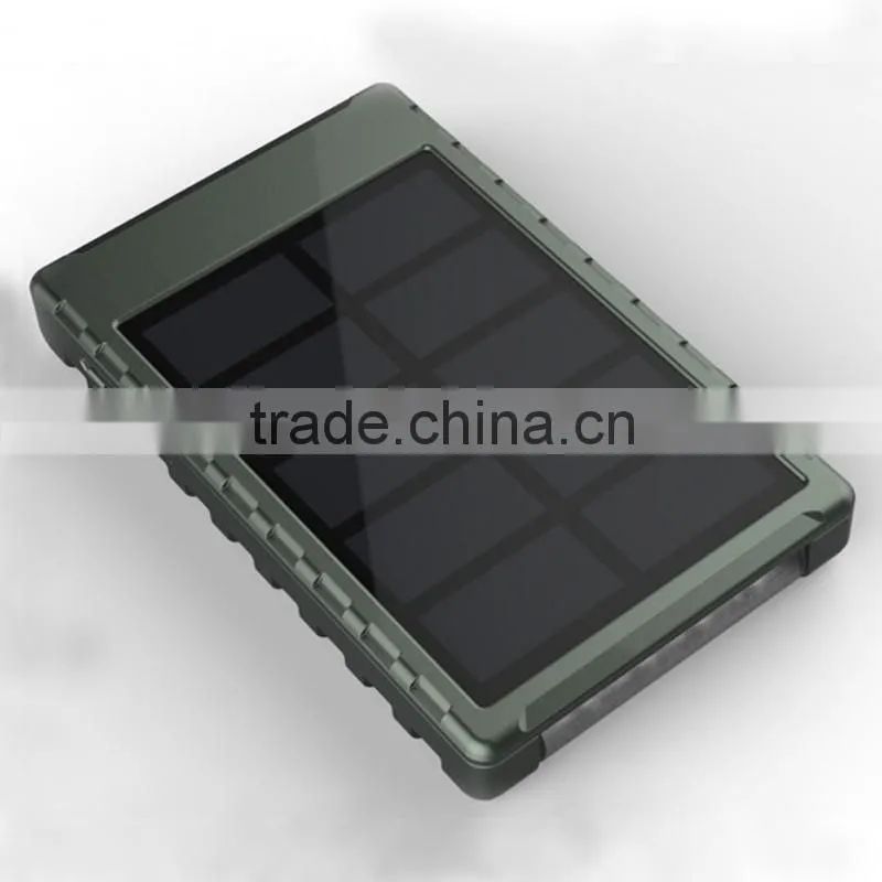 outdoor camping foldable mobile solar power bank 5000 with super Led torch and kick stand