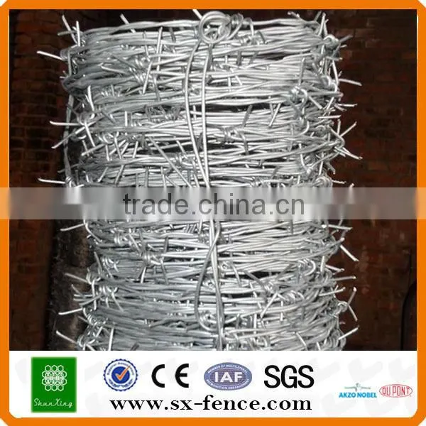 ISO,SGS,BV Anping shunxing factory high quality galvanized barbed wire