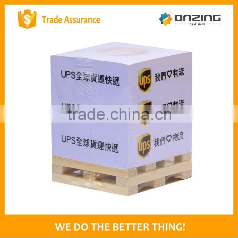 Custom 4 sides printed cubic paper wooden pallet notepad