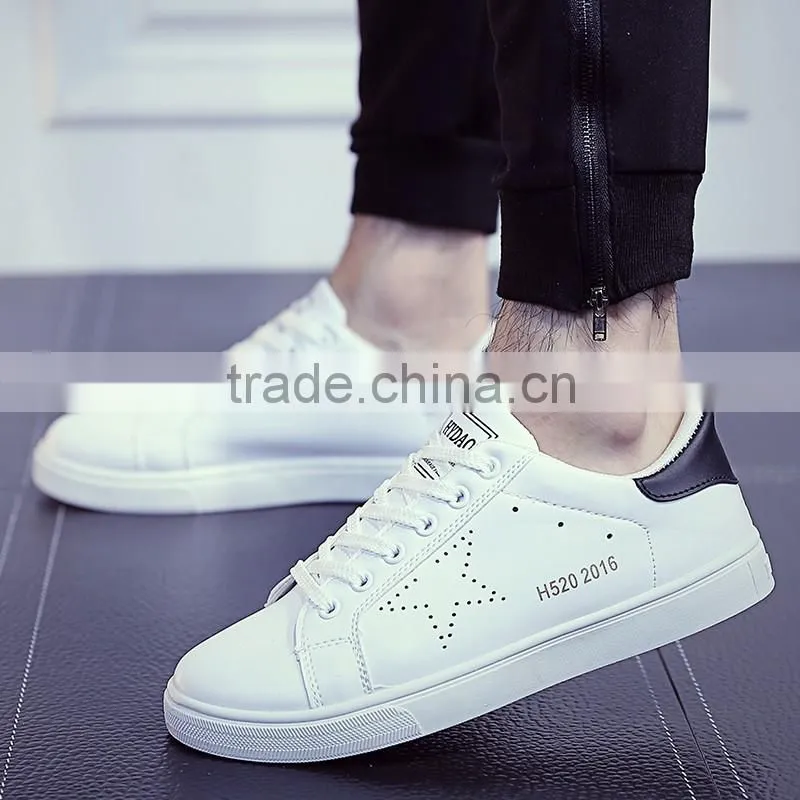 2016 fashion men suitable wihite and blcak PU shoes