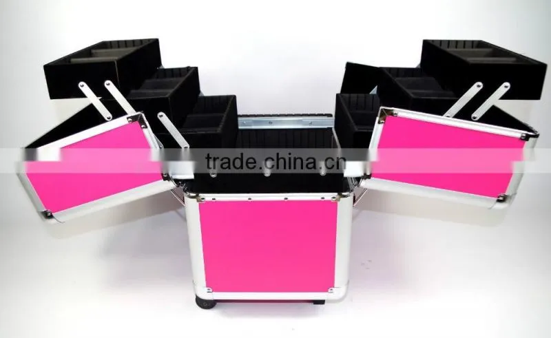 Professional Aluminium Beautician Makeup Trolley Beauty Box Vanity Case