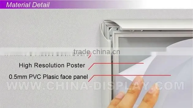 Aluminium snap edge frame sign flip open snap frame wall mounted frames